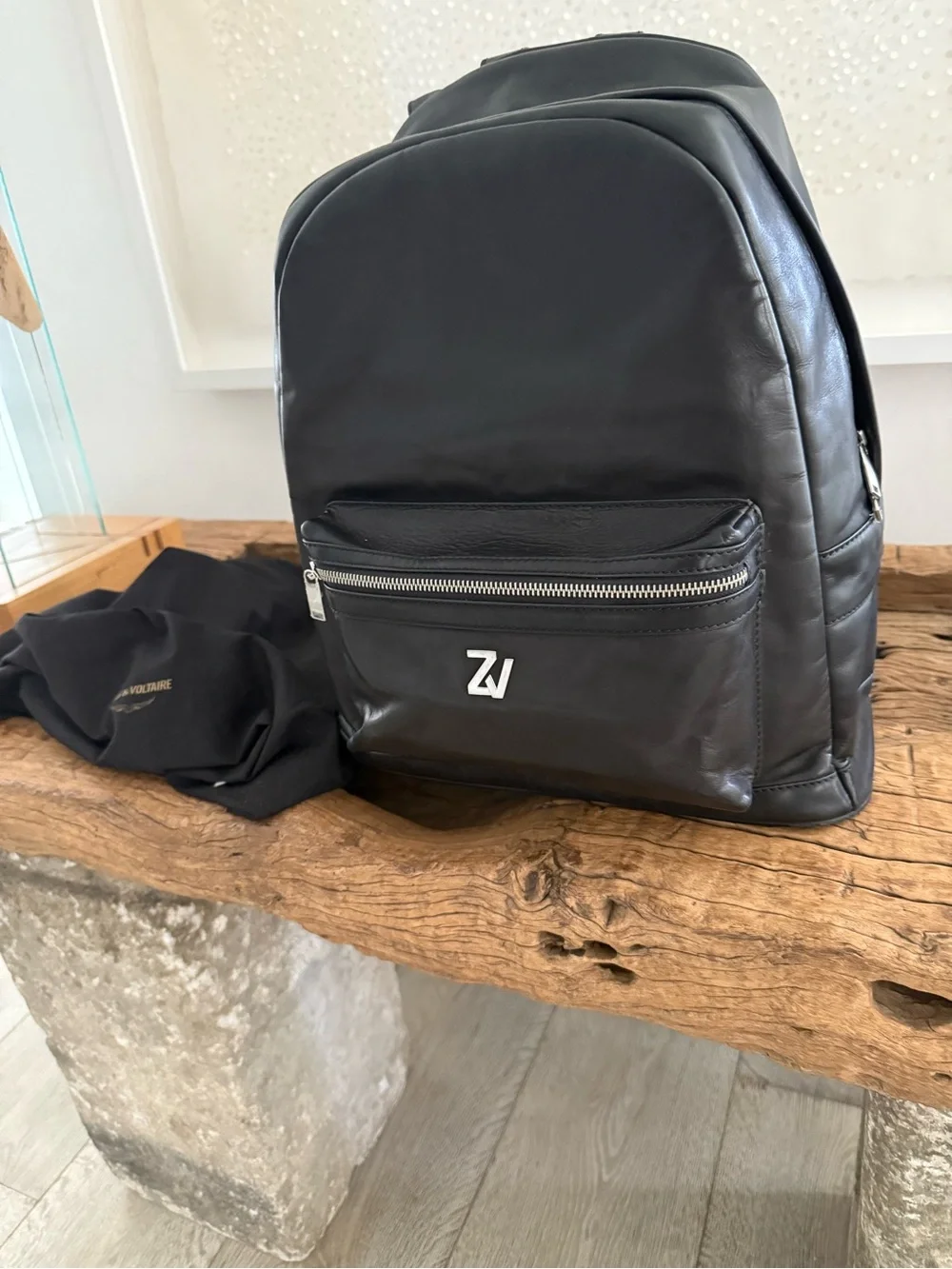ZADIG&VOLTAIRE Black Leather Backpack - Sleek Everyday Carry